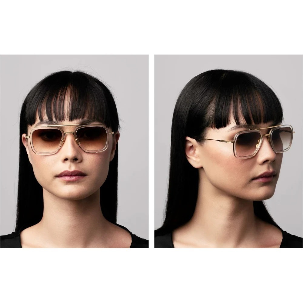 DITA Flight 006 Pilot Sunglasses Clear Crystal Yellow Gold Frames Rx 52mm Unisex